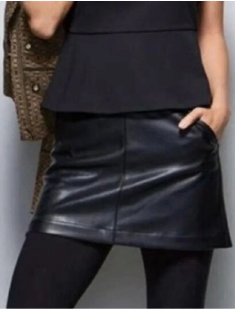 Cabi Jett Faux Leather Skort Style 4585 Size 16
